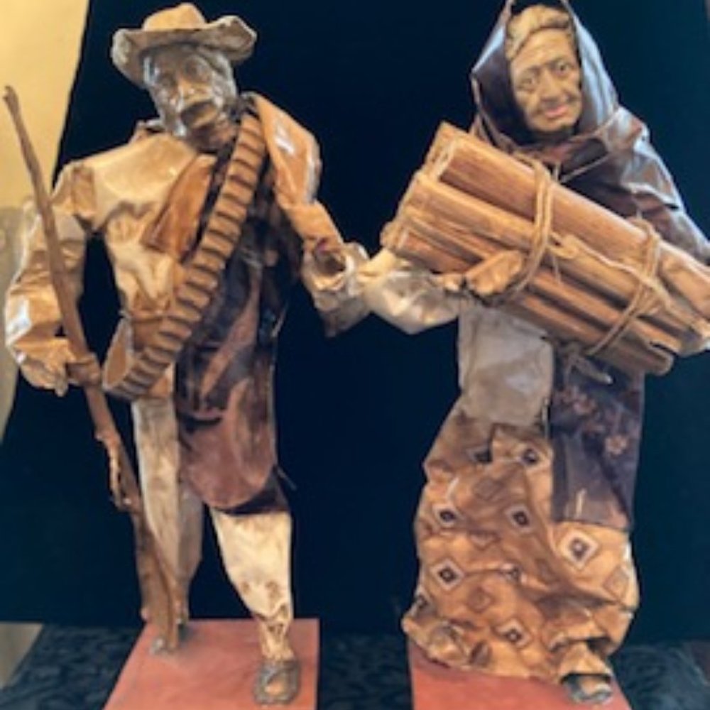 Vintage Mexican paper mache figures